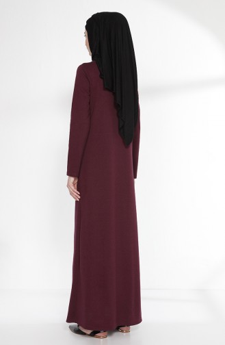 Suit-look Two Thread Dress 3158-07 Plum Black 3158-07