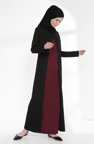 توبانور فستان بتصميم موصول بقطعة 2895-08 لون أسود و أرجواني 2895-08