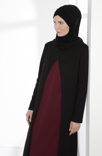 توبانور فستان بتصميم موصول بقطعة 2895-08 لون أسود و أرجواني 2895-08