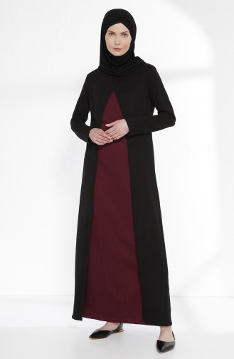 Robe Effet Deux Pièces 3158-08 Noir Plum 3158-08