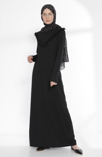 Schwarz Hijab Kleider 2992-02
