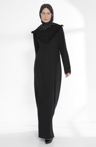 Schwarz Hijab Kleider 2992-02