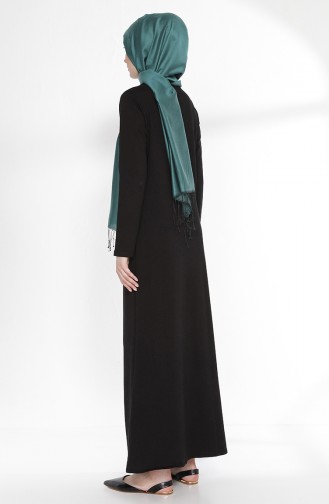 توبانور فستان بتصميم موصول بقطعة 2895-04 لون أسود و أخضر زمردي 2895-04