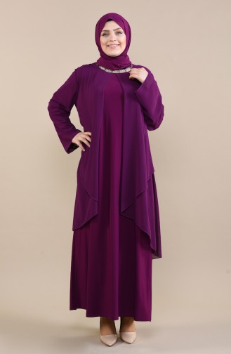 Lila Hijab-Abendkleider 2421-02