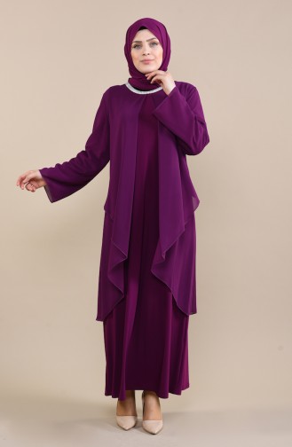 Lila Hijab-Abendkleider 2422-01