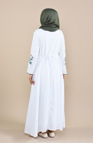 White Hijab Dress 22203-08