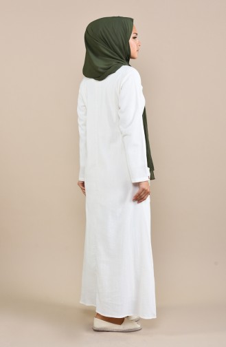 Ecru Hijab Dress 22205-07