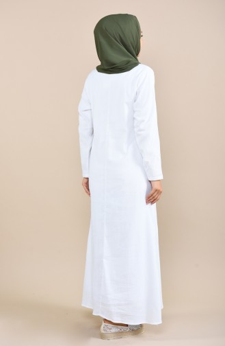 White Hijab Dress 22205-08