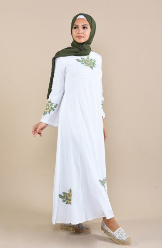 White Hijab Dress 22210-06