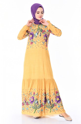 Mustard Hijab Dress 8Y3840800-01