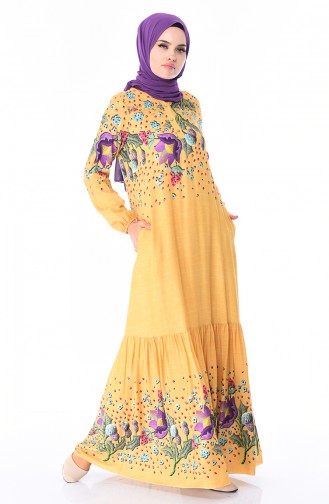 Mustard Hijab Dress 8Y3840800-01
