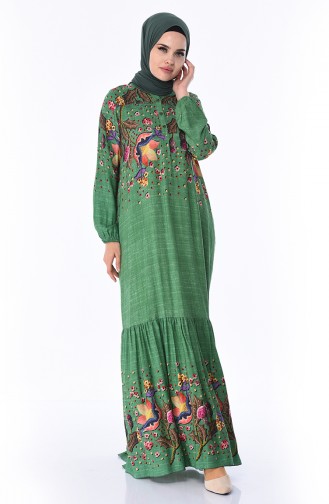 Green Hijab Dress 8Y3840800-03