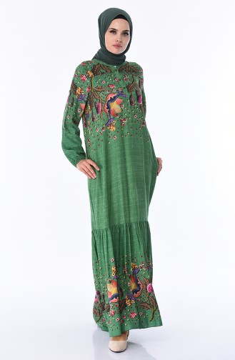 Green Hijab Dress 8Y3840800-03