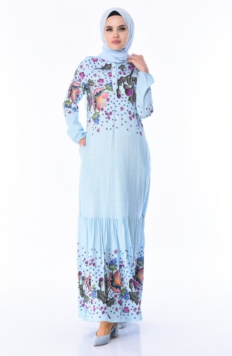 Baby Blue Hijab Dress 8Y3840800-04