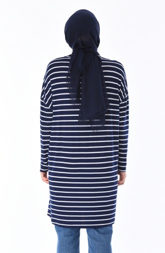 Çizgili Penye Tunik 5225A-01 Lacivert