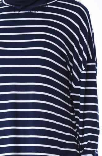 Çizgili Penye Tunik 5225A-01 Lacivert