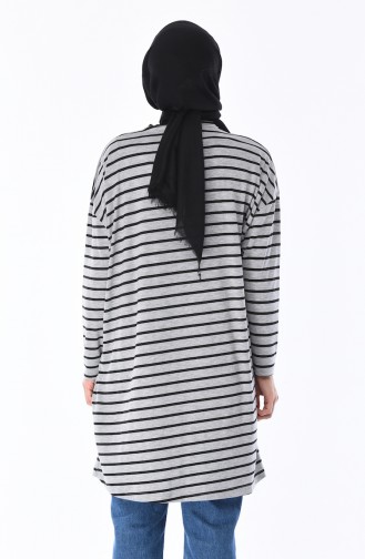 Çizgili Penye Tunik 5225A-02 Gri