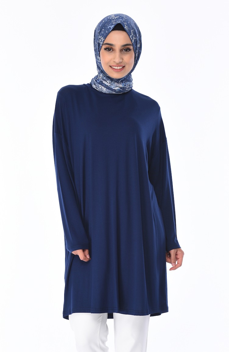 Yarasa Kol Penye Tunik 5225b 02 Lacivert Sefamerve