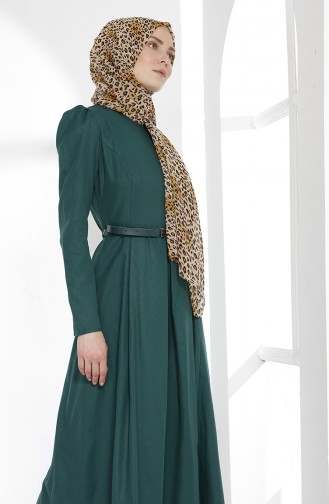 TUBANUR Belted Dress 2781-13 Emerald Green 2781-13