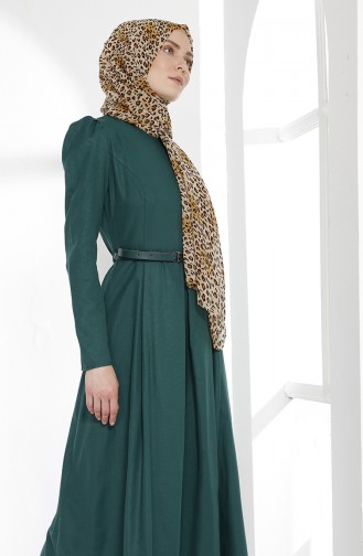 Robe avec Ceinture 2781-13 Vert emeraude 2781-13