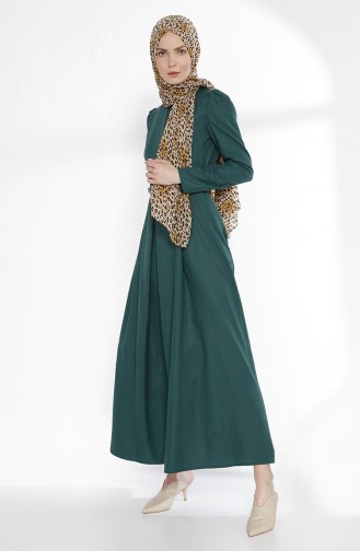توبانور فستان بتصميم حزام للخصر 2781-13 لون أخضر زمردي 2781-13
