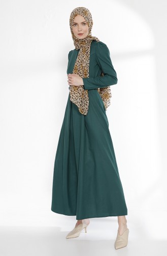 TUBANUR Belted Dress 2781-13 Emerald Green 2781-13