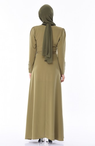 Khaki İslamitische Jurk 8152-04