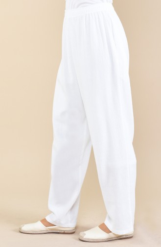 Pantalon Large 14001-01 Blanc 14001-01