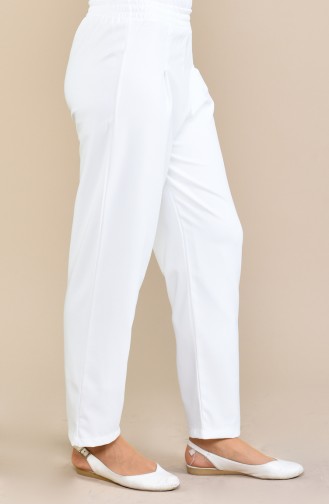 Elastic waist Pants 5272-01 White 5272-01