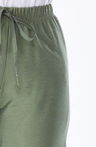 Aerobin Kumaş Bol Paça Pantolon 0074-01 Çağla Yeşili