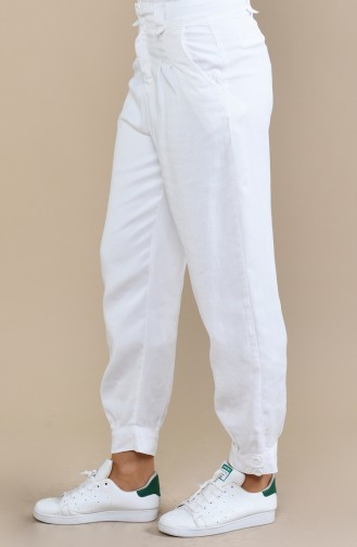 Pantalon Tensel avec Poches 2585-02 Blanc 2585-02