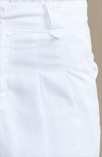 Pantalon Tensel avec Poches 2585-02 Blanc 2585-02
