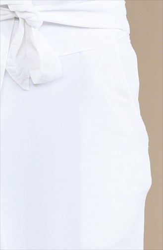 Belted wide Leg Pants 2564-09 white 2564-09