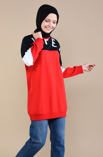 Sweatshirt avec Poches 3452-05 Rouge 3452-05