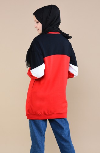 Sweatshirt avec Poches 3452-05 Rouge 3452-05