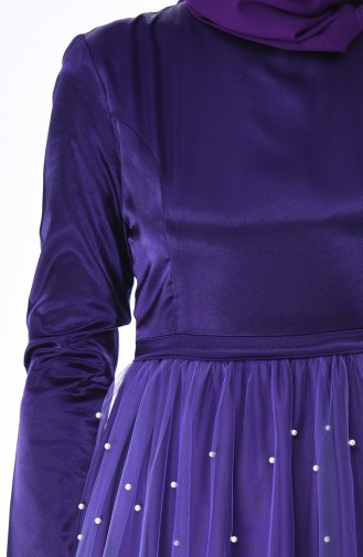 Purple Hijab Evening Dress 12002-04