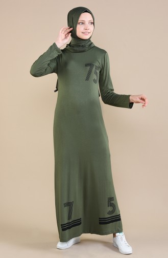Grün Hijab Kleider 7986-05