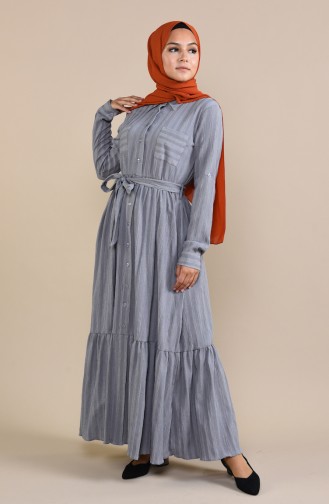 Gray Hijab Dress 0009-01