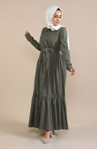 Khaki Hijab Dress 0009-03