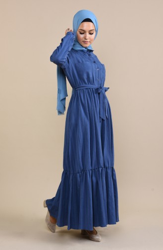 Indigo Hijab Dress 0009-06