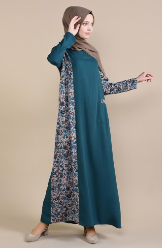 Petrol Hijab Dress 0011A-01