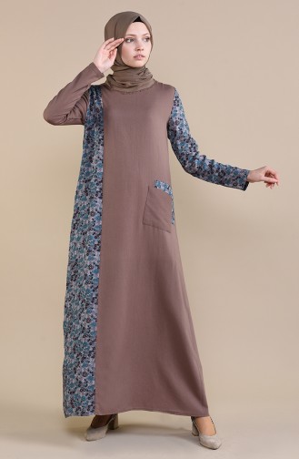 Brown Hijab Dress 0011B-01