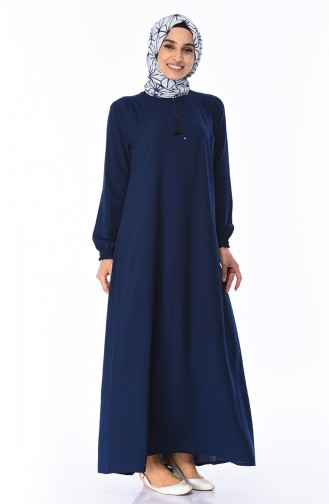 Dunkelblau Hijab Kleider 0060-02
