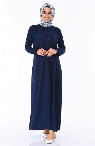 Dunkelblau Hijab Kleider 0060-02