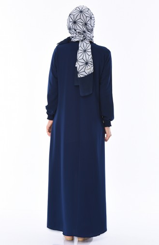 Navy Blue Hijab Dress 0060-02