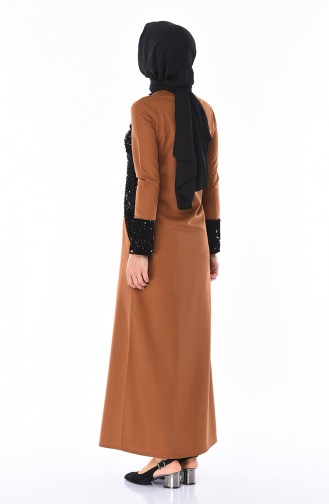 Cinnamon Color Hijab Dress 4002-06