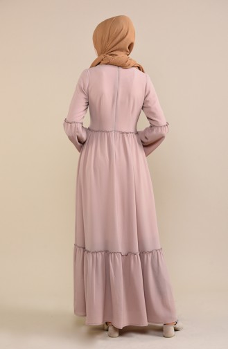 Robe Brodée 1191 -08 Beige Foncé 1191-08