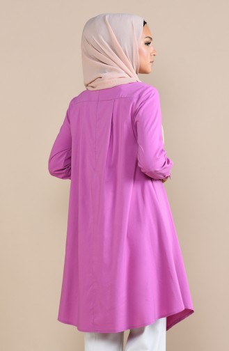 Kolyeli Asimetrik Tunik 5016-01 Lila