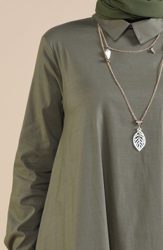 Asymmetrische Tunika mit Halskette 5016-05 Khaki 5016-05