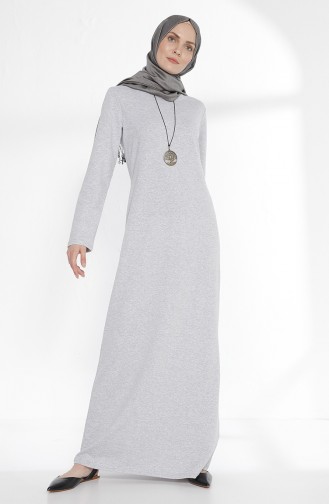 Kleid mit Zwei Garne und Halskette 2779-16 Helles Grau 2779-16